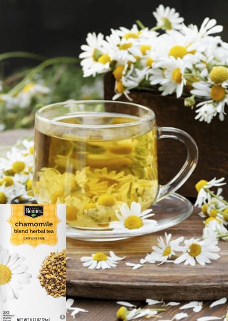60 Ct of Chamomile Tea Caffeine Free 20 Individually Wrapped Tea Bags 0.92 oz (Pack of 3)