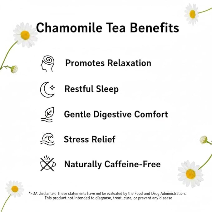 Chamomile Herbal Tea 4 Boxes 14 bags per Box Total 56 Tea Bags - Italian Import All Natural