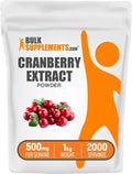 BulkSupplements.com Cranberry Extract Powder - Cranberry Flavoring Powder Sourced from Vaccinium Macrocarpon Fruit - Vegan &amp Gluten Free 500mg per Serving 1kg (2.2 lbs) (Pack of 1)