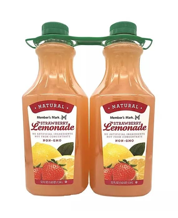 Strawberry Lemonade| 52 fl. oz. 4 pk | Sweet and Tangy Refreshment for Parties Gatherings and Everyday Enjoyment