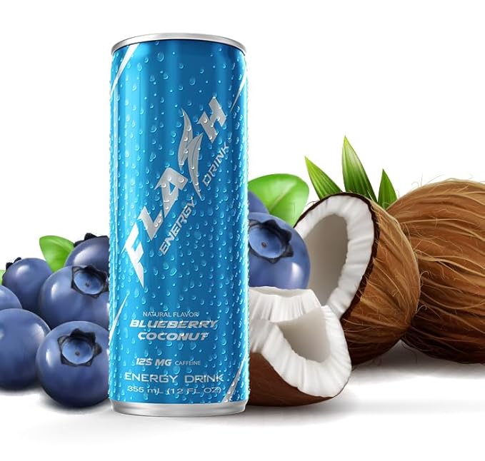 Flash Energy Drink | Elevate your Energy Focus and Performance | Natural | Non-GMO Vegan Gluten-Free Ingredients Organic Green Tea and Green Coffee Bean with 125 mg of Caffeine Enhanced with Es