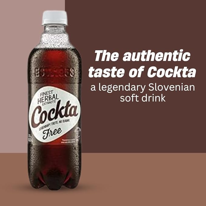 Bottles of Cocktail the original from Croatia non-alcoholic (Cockta Sugar FREE 05 l)
