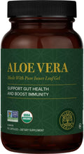 Global Healing Aloe Vera Bio-Active Organic Leaf Supplement - 200x Concentrate Formula with Highest Concentration of Acemannan - Aloin-Free - Gut Health &amp Immune Support - 60 Capsules