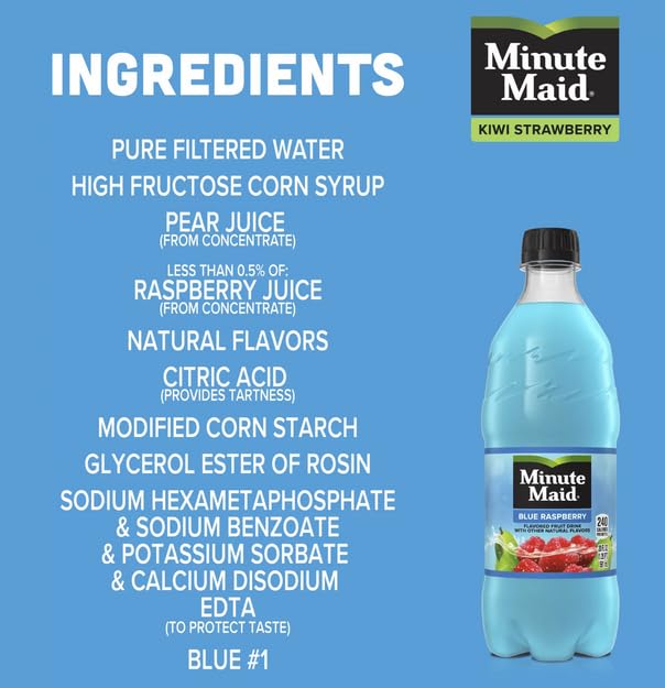 Minute Maid Blue Raspberry 20 oz Bottles Pack of 24