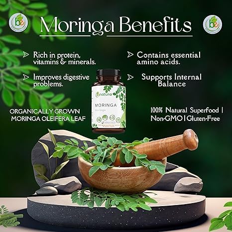 Guanábana Hoja Seca Té (Dried Soursop Leaves Tea) Combo 4 oz Bag + Moringa 90 Organic Capsules 1500 mg per Serving – 100% Natural Vegan Superfood – Non-GMO Gluten-Free – Made in USA – Rich in Ant