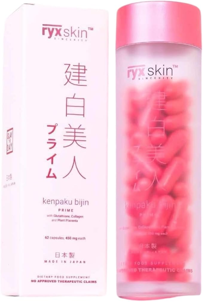 Ryx Skin Kenpaku Bijin Prime with Glutathione Collagen &amp Plant Placenta 62 Capsules