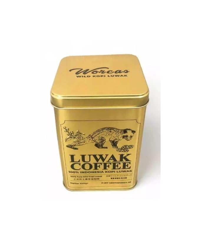 Gold Wild Weasel Civet Cat Luwak Kopi Coffee Tin Coffee 100gr