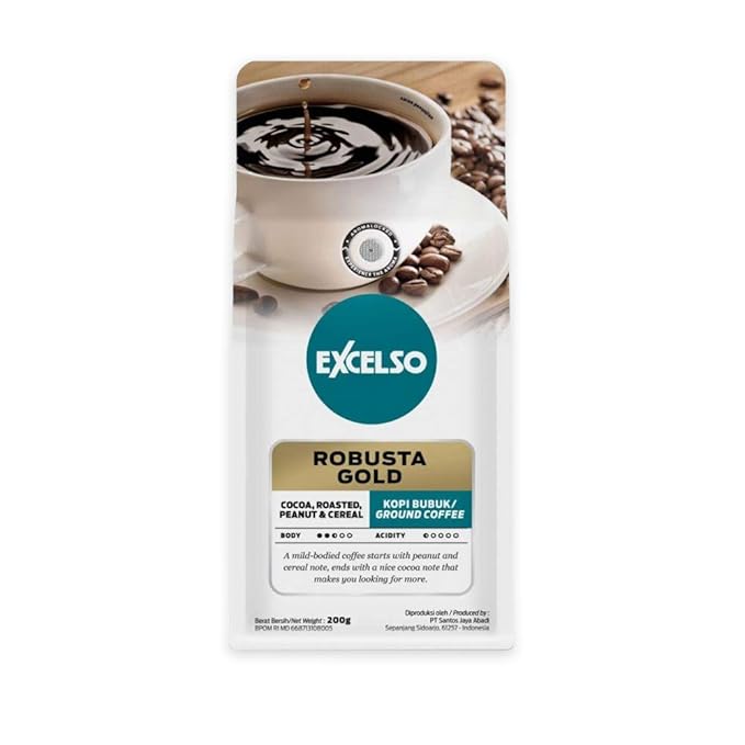 Excelso Robusta Gold Ground Coffee 200g (Pack of 4)