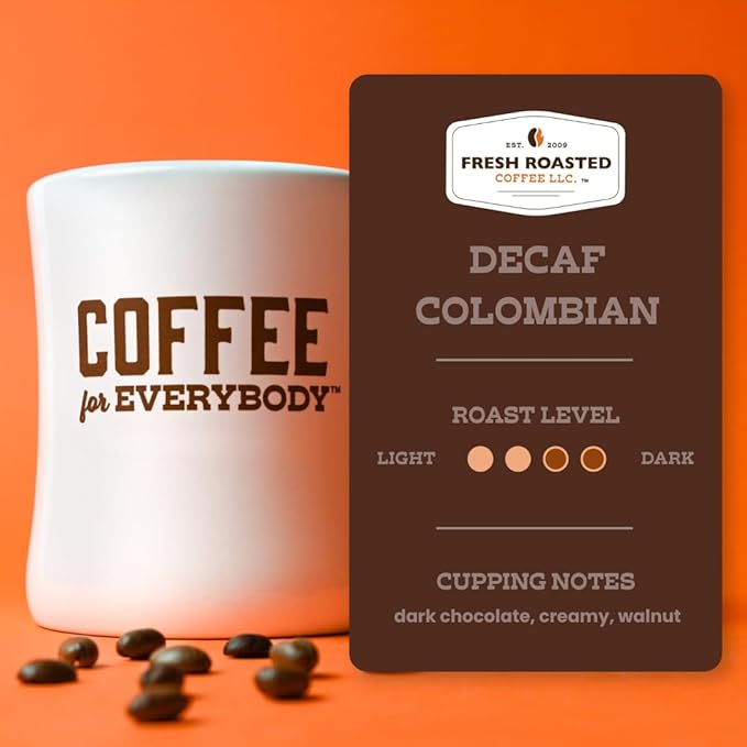 Fresh Roasted Coffee 100% Colombian Decaf 2 lb (32 oz) Medium Roast Kosher EA Natural Decaf Ground
