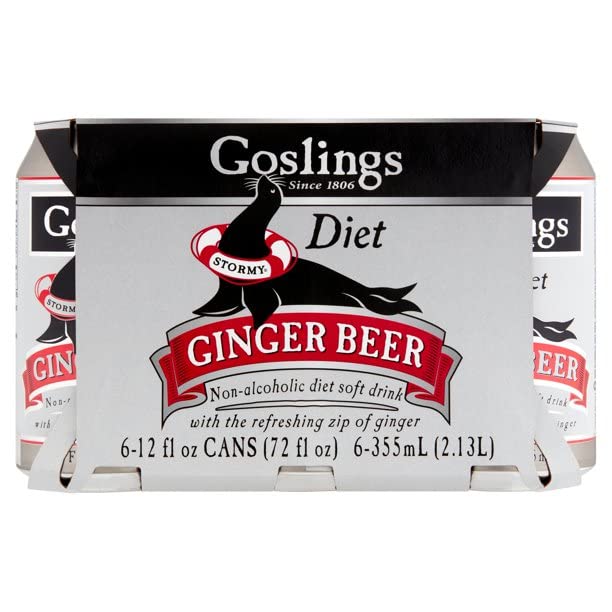 Gosling's Diet Stormy Ginger Beer 12oz (Pack of 12) | Non-alcoholic soft drink with the refreshing zip of ginger 0 calorie 0 sodium 0 carbohydrates 0 sugar