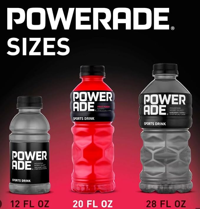 POWERADE Electrolyte Enhanced Sports Drinks w/ Vitamins Fruit Punch 20 Fl Oz Bottles (24)