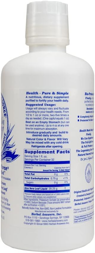 Herbal Answers Pure Aloe Force 32 Fl Oz