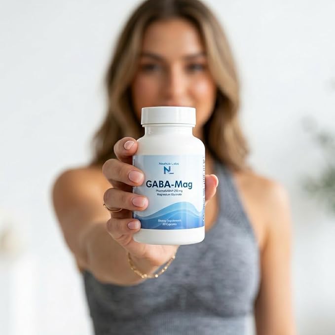 GABA-Mag - GABA Supplement - 250 mg Natural Source Gamma-Aminobutyric Acid with Magnesium Glycinate - Promotes a Calm Relaxed Focused State of Mind - 60 Capsules