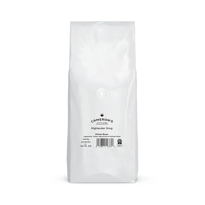 Cameron's Coffee Roasted Whole Bean Coffee Flavored Highlander Grog 4 Pound