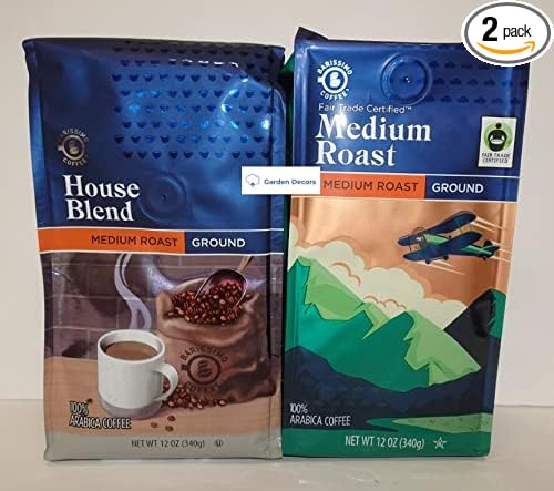 Barissimo House Blend and Medium Roast Ground Coffee 12oz 340g (Two Bags)