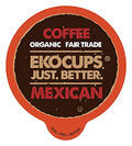 EKOCUPS Organic Mexican Roast Coffee Pods Extra 30% More Coffee Per Cup Artisan Fair Trade Dark Roast 80 Recyclable Pods for Keurig K Cup Machines