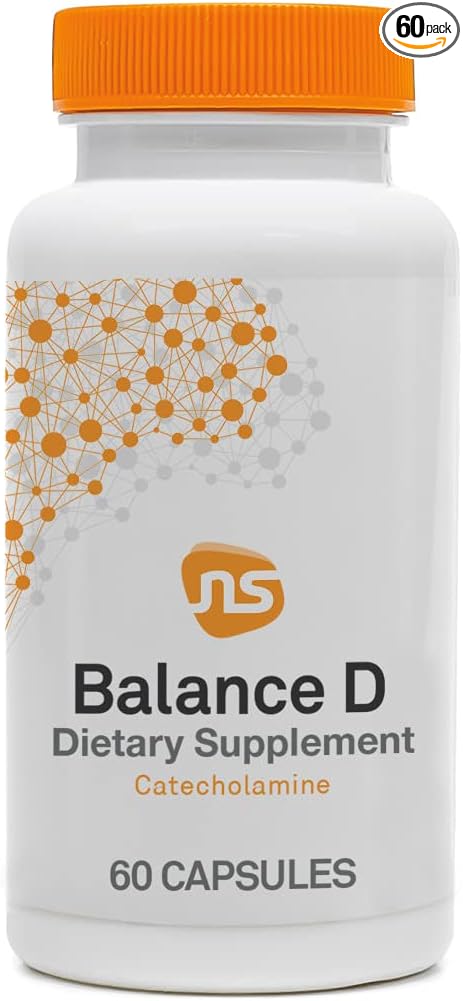 NeuroScience Balance D - Mood Support Supplement for Energy Focus &amp Brain Health - Vitamin B6 Folate &amp More - Aid Dopamine Synthesis for Healthy Craving Control &amp Cognition (60 Capsules)