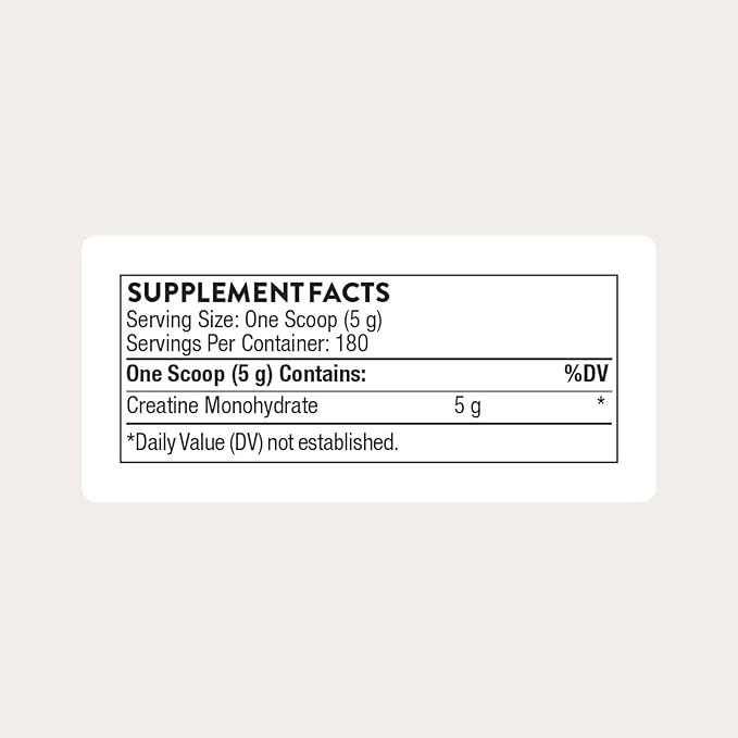 THORNE Creatine - Micronized Creatine Monohydrate Powder - Support for Muscles &amp Cognitive Function* - for Women &amp Men - Unflavored - NSF Certified for Sport - 5 g per Serving - 180 Servings