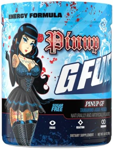 G Fuel Pinup GF Energy Drink Powder Pre Workout Caffeine Mix for Gaming Sugar Free Focus Amino Vitamin + Antioxidants 9.8oz (Tamarind Agua Fresca 40 Servings)