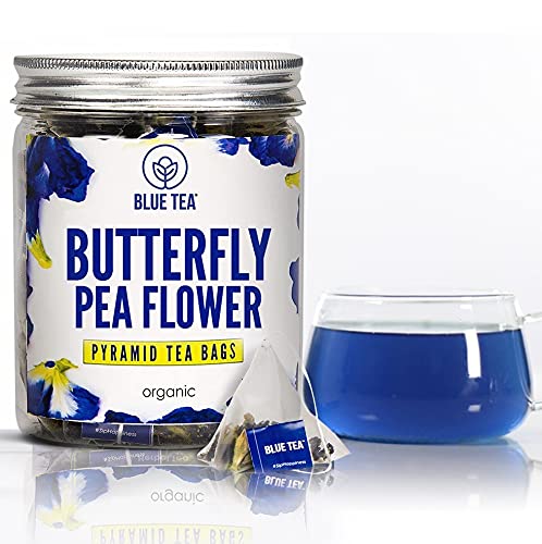 BLUE TEA – Combo - Butterfly Pea Flower Tea (15 Tea Bags) + Butterfly Pea Flower Tea (0.35 Oz) + Butterfly Pea Flower Tea (30 Tea Bags) - Herbal Tea - Gluten Free - Eco-Conscious Packaging