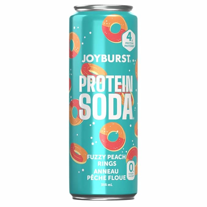 Protein Soda Variety Pack - 15 Pack (355 mL Cans) - Gummy Bear Fuzzy Peach &amp Cotton Candy Flavors - 0g Sugar 4g Protein - Keto Friendly Gluten-Free &amp Carbonated