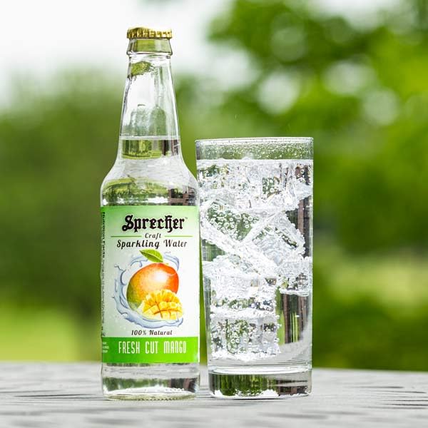 Sprecher Fresh Cut Mango Sparkling Water Zero Sugar and Zero Calories 100% Natural Flavor Crisp Refreshing Craft Sparkling Water in 12 fl oz Glass Bottles 12 Pack