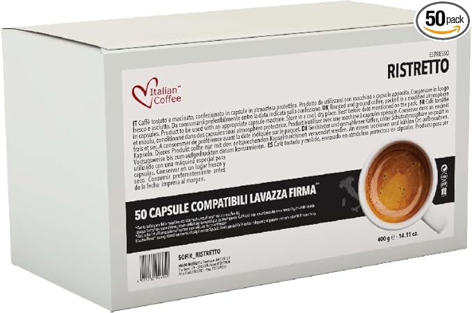 ITALIAN COFFEE FOR ESPRESSO LOVERS espresso capsules compatible with RIVO machines (Ristretto 50)