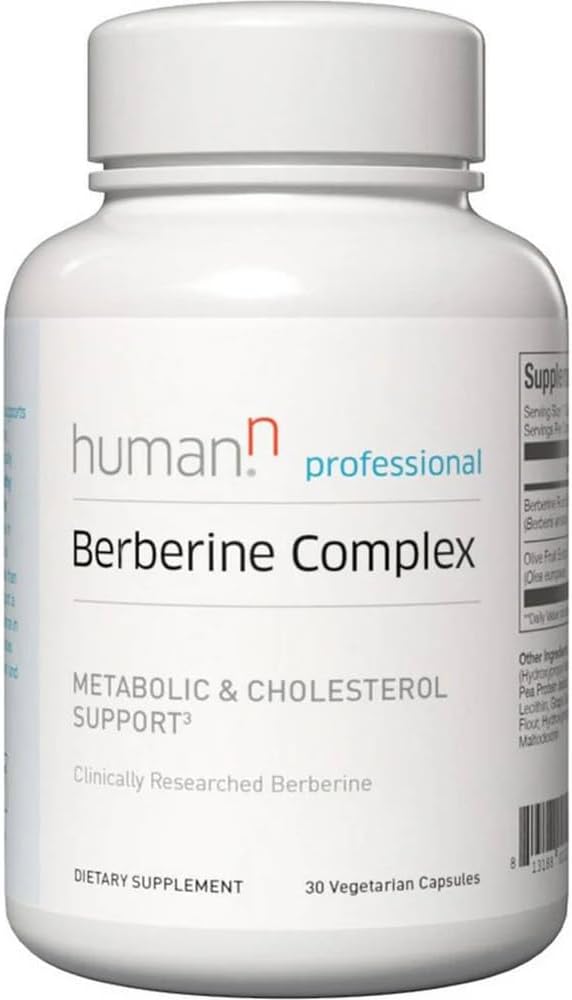 Humann Berberine Complex – Berberine Supplement for Metabolic &amp Cholesterol Support with Olive Leaf Extract 30 Capsules