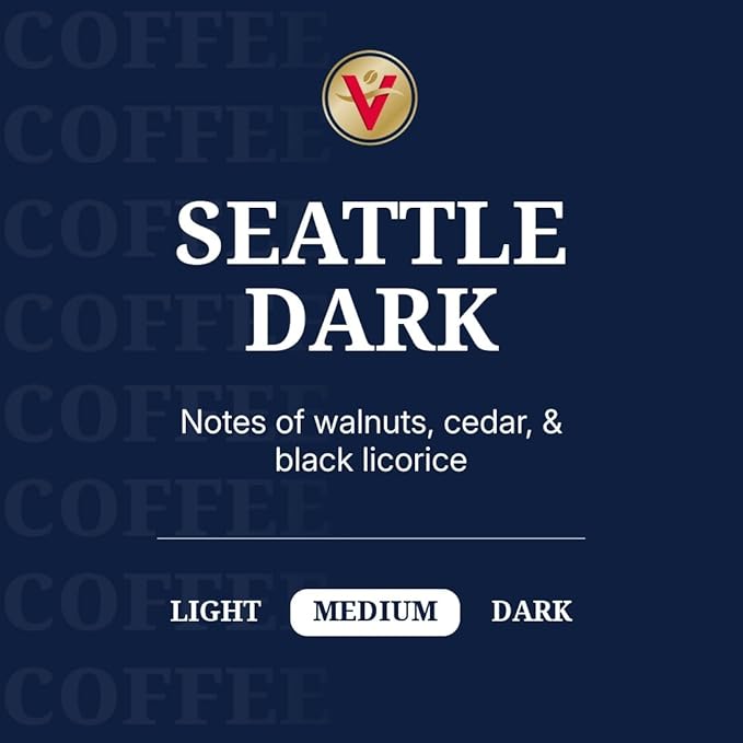 Victor Allen's Coffee Seattle Dark Dark Roast 42 Count Single Serve Coffee Pods for Keurig K-Cup Brewers