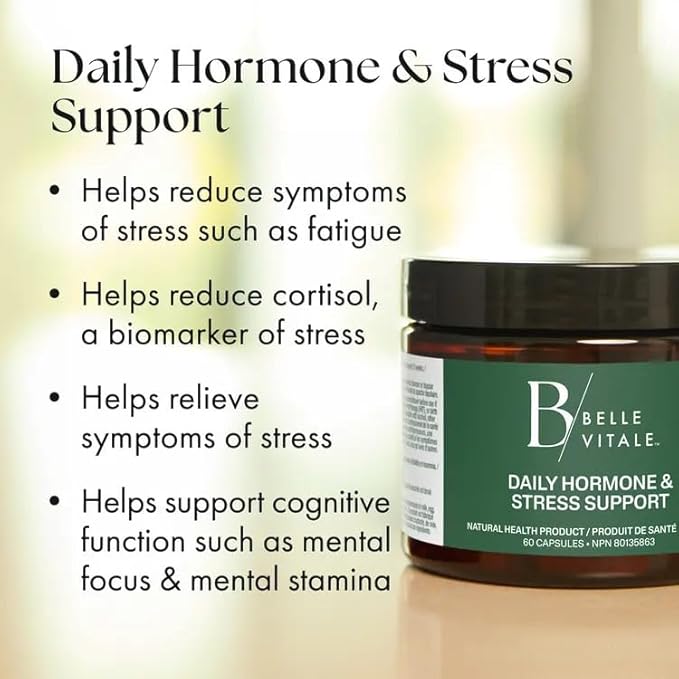 BODi Belle Vitale Daily Hormone &amp Stress Support - Ashwagandha &amp Rhodiola - Helps Combat Stress &amp Supports Healthy Cortisol Levels - Vitamin B12 Help Energy Metabolism &amp Immune Health