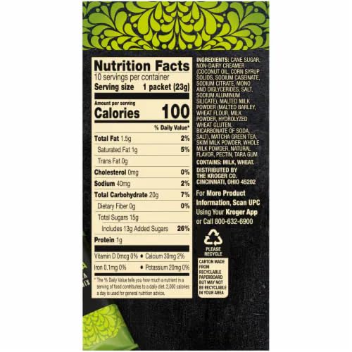 Matcha Green Tea Latte Mix Private Selection special blend finest Nishio Matcha cane sugar smooth nutty taste 10 packets (Pack of 4)