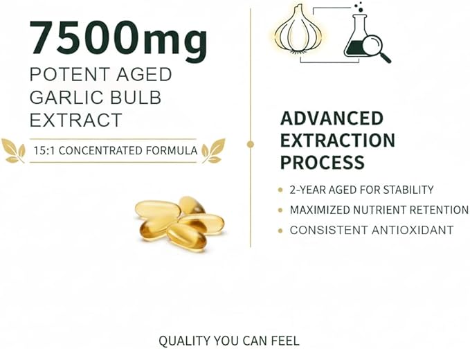 LUMINE Aged Garlic ExtractPrimus Aged GarlicExtract 300 Count 7500mg Odorless Organic Garlic SupplementElare Aged Garlic