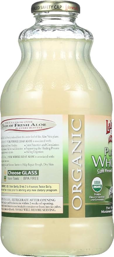 Lakewood Whole Leaf Aloe Juice OG2 32 oz. (Pack of 3)