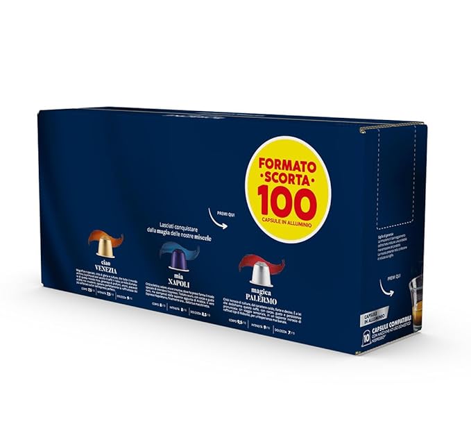 Caffè Borbone Ciao Venezia Aluminum Capsules Compatible with Nespresso Original Machines Medium Roast 100 Count