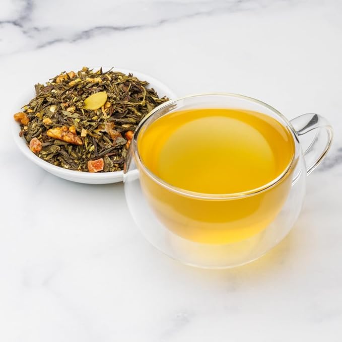Green Walnut Green Tea With Pineapple Coconut Almonds &amp Maple - Gourmet Loose Leaf Sencha Tea - 1 Pound (16 Oz.) Pouch