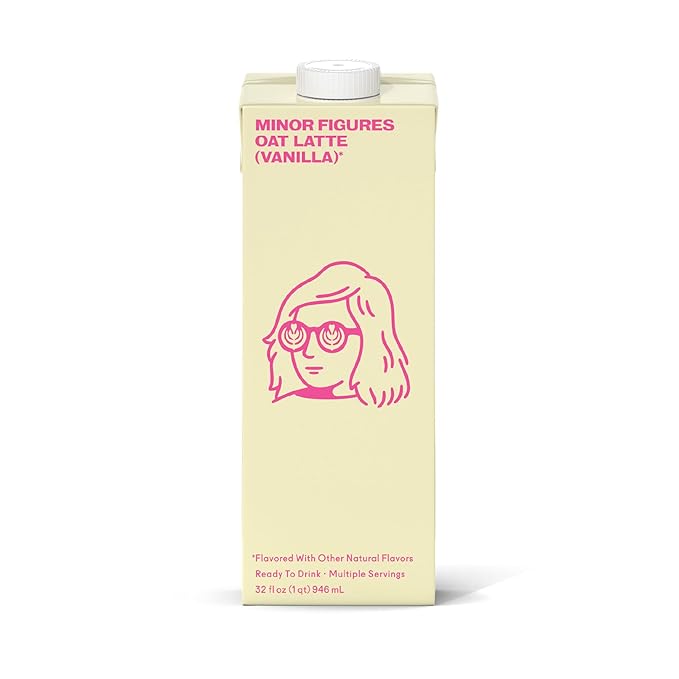 Minor Figures - Oat Latte - Vanilla - Ready to Drink - Multi-serve - Non-GMO - Plant-Based - Vegan - Dairy-Free - Shelf Stable - Coffee - Barista Standard - Unsweetened - 32oz - 6 Pack