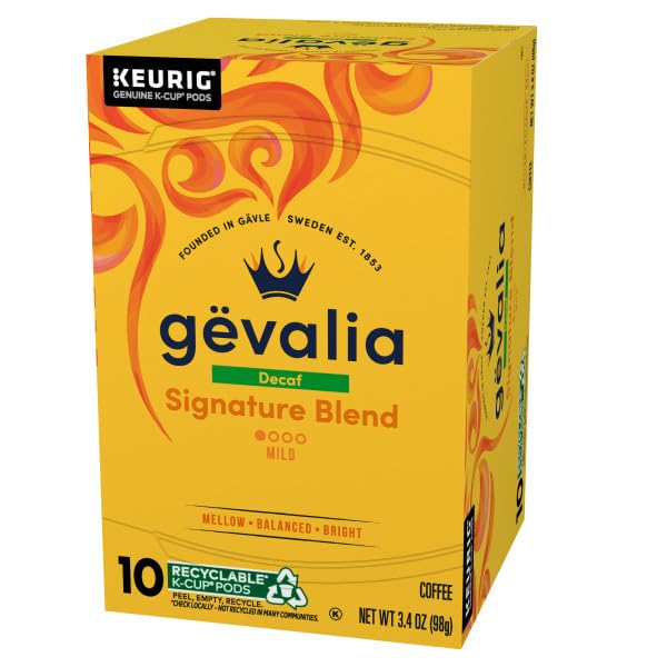 Gevalia Blend Decaf Mild Light Roast K-Cup Coffee Pods 3.4 Oz (Pack of 6)