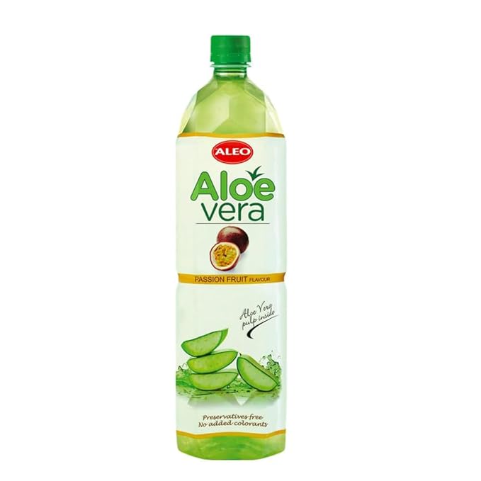 ALEO 1.5L Premium Passion fruit Aloe Vera Drink - Natural No Preservatives No Artificial Colors Superior Taste Award 2025