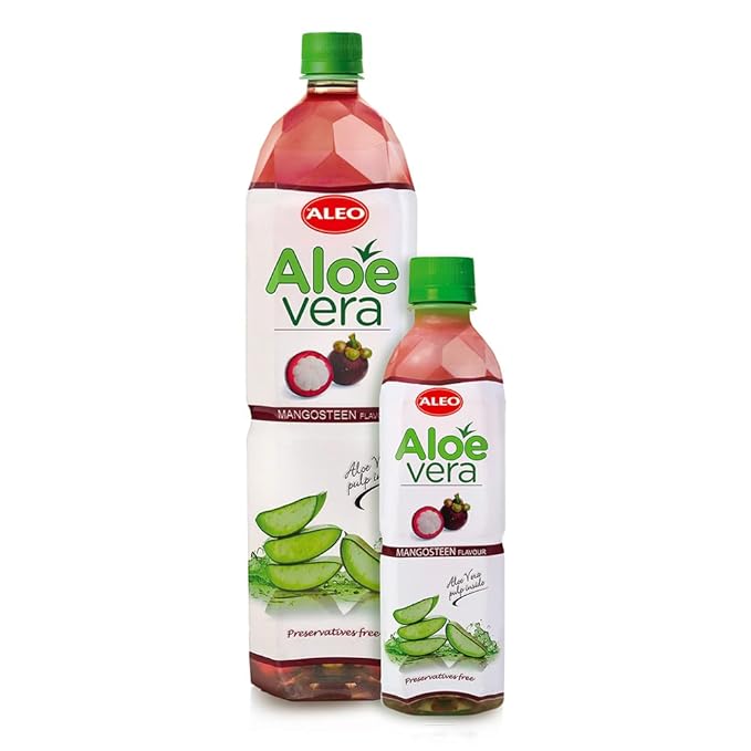 ALEO 0.5L x 24 Premium Mangosteen Aloe Vera Drink - Natural No Preservatives No Artificial Colors Superior Taste Award 2025