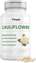 Organic Cauliflower Superfood Veggies Powder Supplement - Natural Sulforaphane Vitamins Minerals for Digestion Energy Antioxidant Support - 120 Vegetable Capsules Non-GMO Gluten-Free