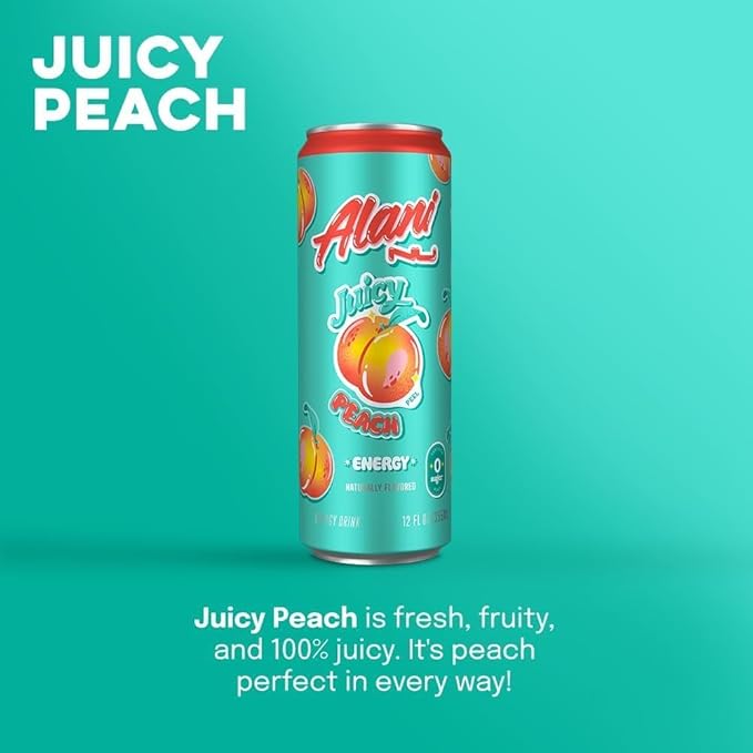 VARIETY PACK (CHERRY SLUSH JUICY PEACH ORANGE KISS) Low Calorie Energy Drinks 100mg Caffeine Biotin B Vitamins Zero Sugar 10 Calories or Less 8 Fl Oz Cans 12 Pack