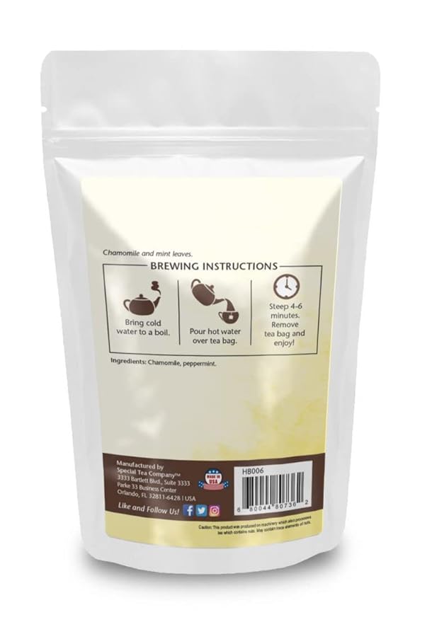 Mint Chamomile Herbal Tea Pyramid 15 Sachets