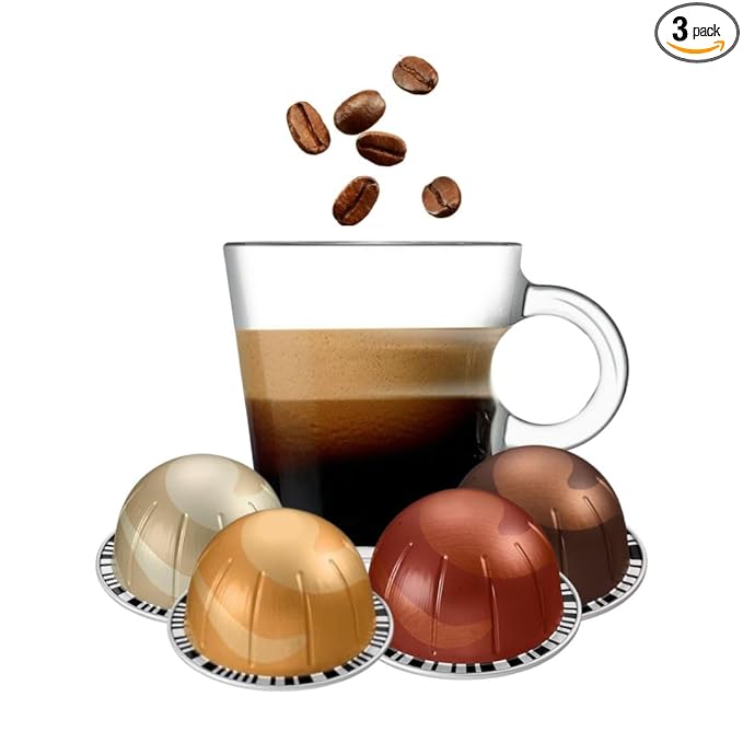 Coffee Capsules Assortment (40 Count Vanilla+Carame+Hazelnut+Chocolate)