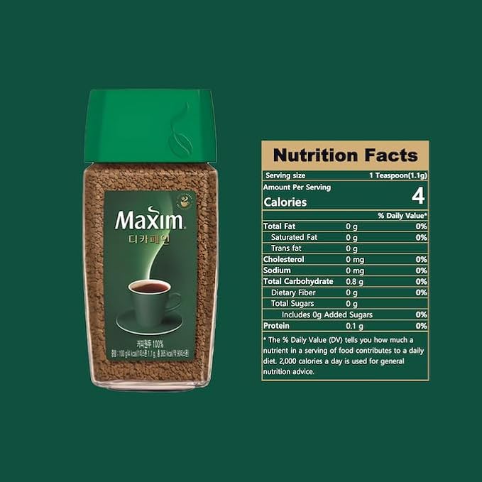 Maxim Decaffeinated Coffee Beans 100g (3.52oz) 1 Bottle