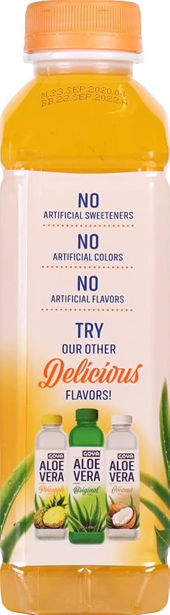 Goya Foods Aloe Vera Drink With Mango Flavor 16.9 Fl Oz (Pack of 12)