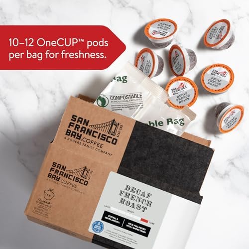 San Francisco Bay Compostable Coffee Pods - DECAF French Roast (36 Ct) K Cup Compatible including Keurig 2.0 Dark Roast Swiss Water Processed
