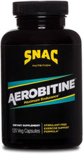 SNAC Aerobitine - Stimulant Free Pre-Workout Supplement for Maximum Endurance. Nitric Oxide Booster Improves Blood Flow Reduces Fatigue &amp Thermogenic Benefits. 120 Veggie Capsules