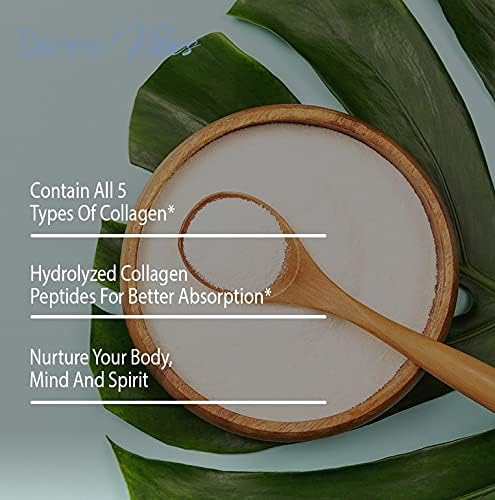 Divine Vibes Multi Collagen Plus Pills (Type I II III V X) for Anti-Aging Hair Skin Nails and Joint Support 30 Day Supply