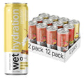Wet Hydration Protein Water Variety Pack | Functional Electrolyte Drink with Clear Whey Protein &amp BCAAs - Passion Guava Pineapple Whip Kiwi Strawberry (12 fl. oz. Cans Pack of 12) | Zero Sugar