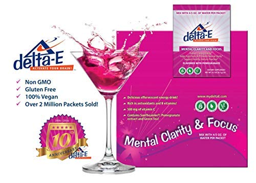 delta-E Mental Clarity &amp Focus! Energy Drink Non-GMO 100% Vegan &amp Gluten Free (7 Packets)